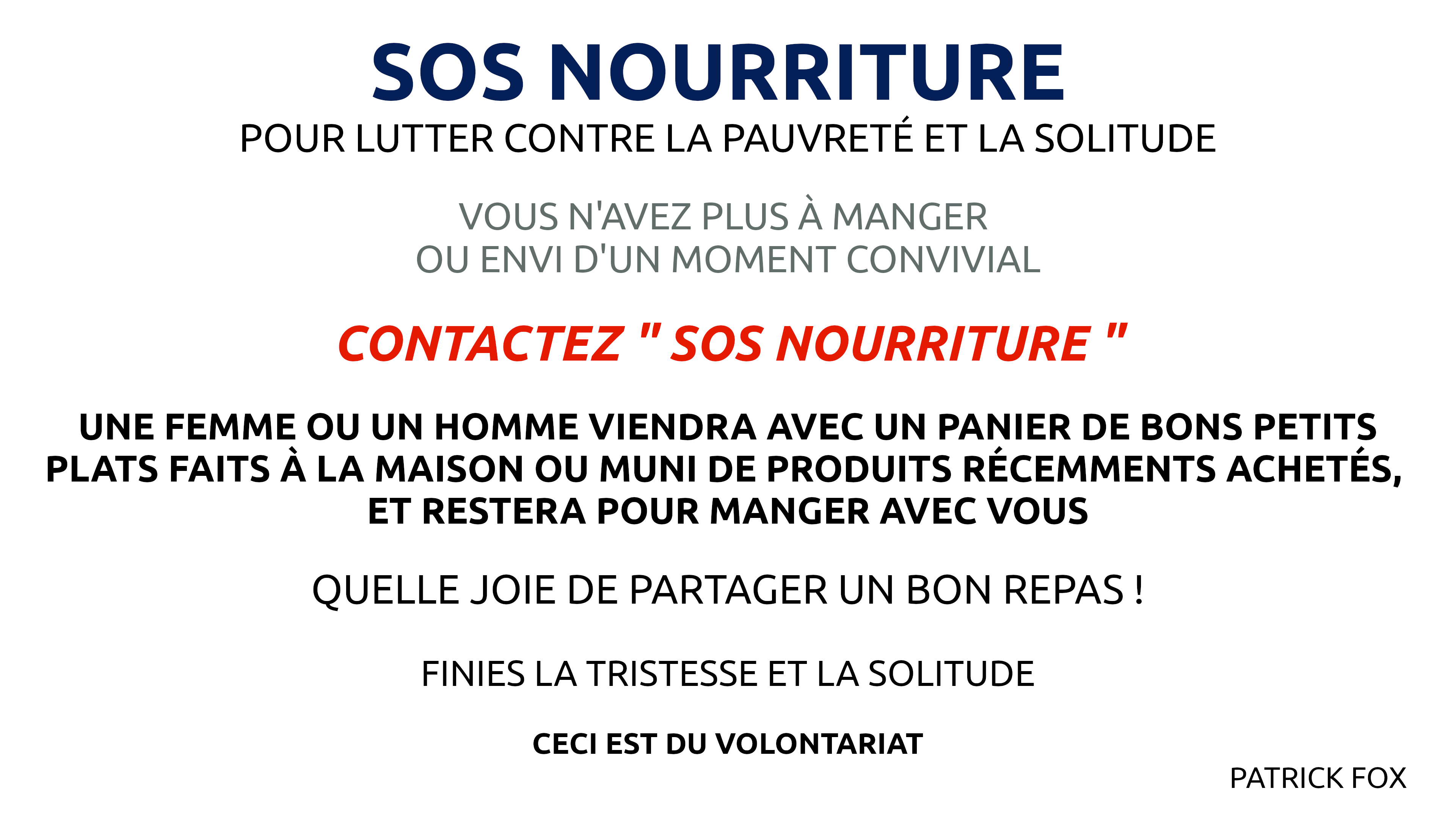 SOS NOURRITURE AFFICHE